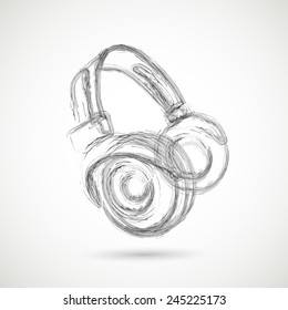 Grunge Headphones, easy all editable