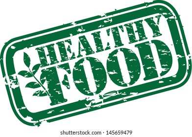 Grunge healthy food rubber stamp, vector illustration
