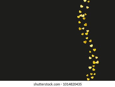 Grunge heart background for Valentines day with gold glitter. February 14th day. Vector confetti for grunge heart background. Hand drawn texture. Love theme for party invite, retail offer and ad.