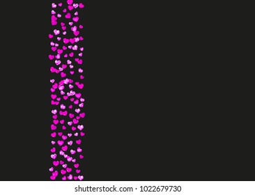 Grunge heart background for Valentines day with pink glitter. February 14th day. Vector confetti for grunge heart background. Hand drawn texture. Love theme for voucher, special business ad, banner.