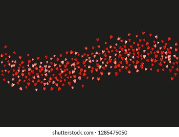 Grunge heart background for Valentines day with red glitter. February 14th day. Vector confetti for grunge heart background. Hand drawn texture. Love theme for flyer, special business offer, promo.