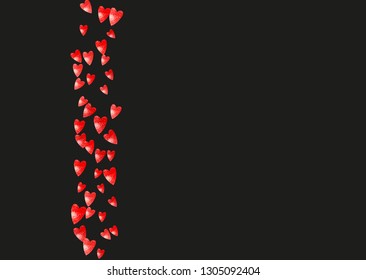 Grunge heart background for Valentines day with red glitter. February 14th day. Vector confetti for grunge heart background. Hand drawn texture. Love theme for poster, gift certificate, banner.