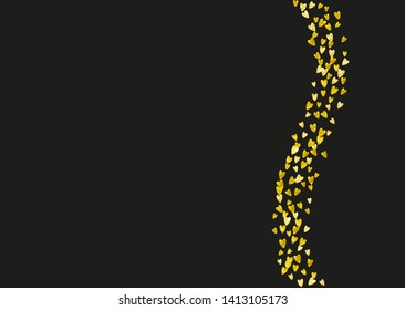 Grunge heart background for Valentines day with gold glitter. February 14th day. Vector confetti for grunge heart background. Hand drawn texture. Love theme for voucher, special business ad, banner.