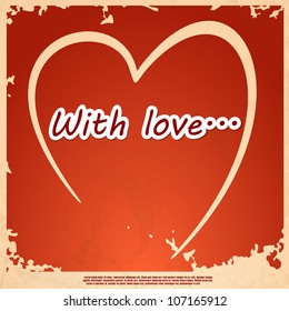 Grunge heart background. Vector illustration. Eps 10.