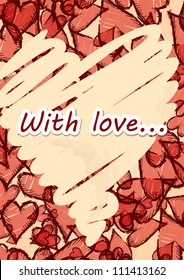 Grunge heart background. Vector illustration. Eps 10.