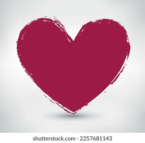 Grunge heart background. Vector heart shape.