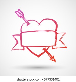 Grunge heart with copyspace for text