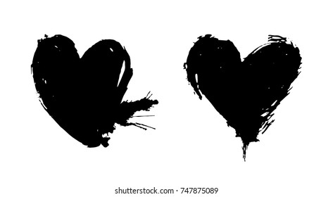Grunge heart. Design element.
