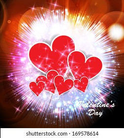 Grunge heart with floral elements. Valentine's day concept. 