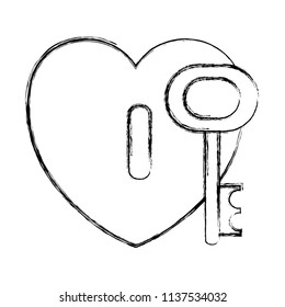 grunge heart padlock style with key access