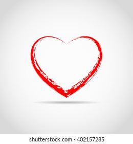 Grunge Heart . Red Heart . Heart Shape. Distressed Heart . Heart Texture. Valentine's Day Heart .