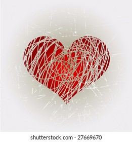 Grunge heart shape