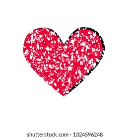 grunge heart  shape  design for print vector eps.10