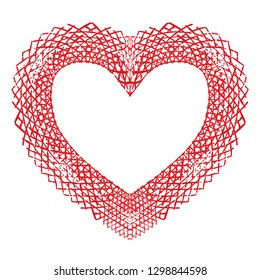 Grunge heart shape frame design element. Valentine day isolated border vintage artistic template. EPS10 vector.