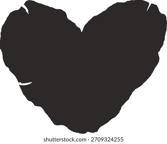 Forma de coração grunge com textura de papel áspero, bordas rasgadas e silhueta angustiada. Emblema de amor Ragged na superfície de papel desgastado, grão arenoso e contorno robusto. Ilustração de vetor de desenhos animados