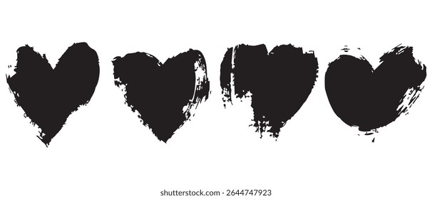 Grunge Heart Shapes Free Clipart for Design.