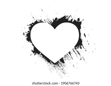 grunge heart template. romantic, valentines and love symbol. empty space for message