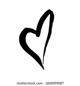 Grunge heart. Valentine day print. Vector illustration.