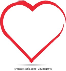 Grunge Heart , Valentine , Vector Illustration .