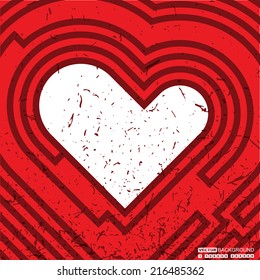Grunge heart, vector illustration