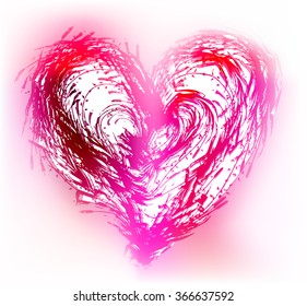 Grunge Heart, vector illustration
