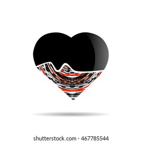 Grunge heart vector illustration.