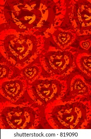 Grunge hearts background