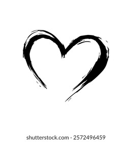 Grunge hearts icons. scribble ink grunge heart shapes icons drawn with markers and crayons set