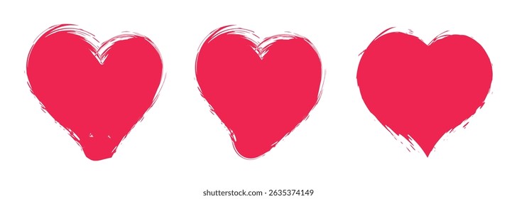 Grunge hearts love icons. Doodle hearts, Vector hearts set. Different style and shape. set of hand drawn love heart collection. Vector illustration eps 10