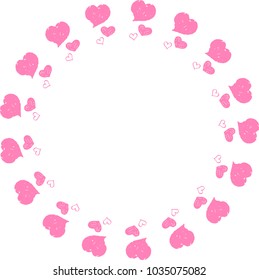 Grunge Hearts Pink Round Frame Stock Vector (Royalty Free) 1035075082 ...