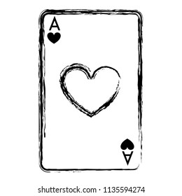 grunge A of hearts poker card game