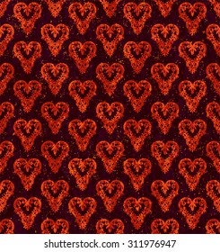 Grunge hearts seamless pattern,  decor element, vector illustration