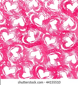 Grunge hearts valentine background vector