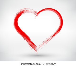 Grunge heart.Vector heart shape.