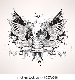 Grunge heraldic vintage design