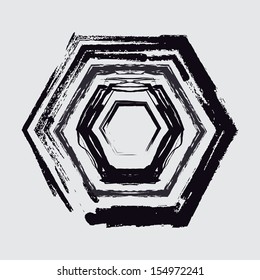 Grunge hexagon
