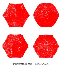 Grunge Hexagon Stamp Background Textures Set, Vector Background illustration EPS 10