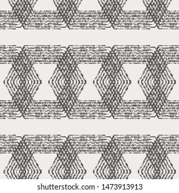 Grunge Hexagon Textured Abstract Geometric Seamless Repeat Vector Pattern Swatch.    Great for home decor, fashion, stationary.  Random dot textured lines.