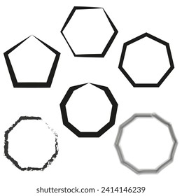 Grunge hexagon. Vector illustration. EPS 10.