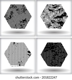 Grunge hexagons