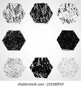 Grunge hexagons