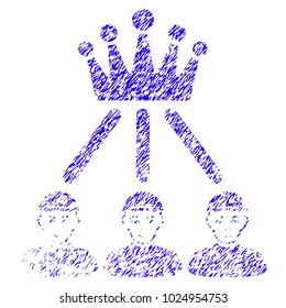 Grunge Hierarchy Men rubber seal stamp watermark. Icon symbol with grunge design and dirty texture. Unclean vector blue sign hierarchy men.