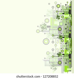Grunge & hi-tech vector background.