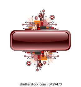 Grunge & hi-tech vector banner or button.