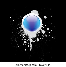 Grunge & hi-tech vector button.