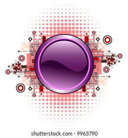 Grunge & hi-tech vector button.