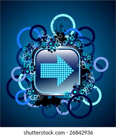 Grunge & hi-tech vector navigation buttons for web.