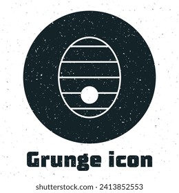 Grunge Hive for bees icon isolated on white background. Beehive symbol. Apiary and beekeeping. Sweet natural food. Monochrome vintage drawing. Vector