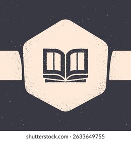 Grunge Holy bible book icon isolated on grey background. Monochrome vintage drawing. Vector Illustration