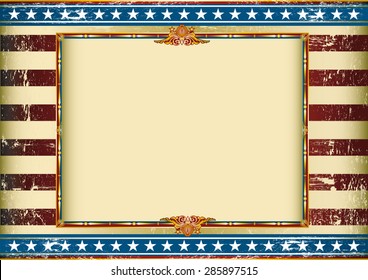 grunge horizontal american circus. Old american background with a frame and a texture. Great background to make use of an advertising. See another illustrations like this on my portfolio.